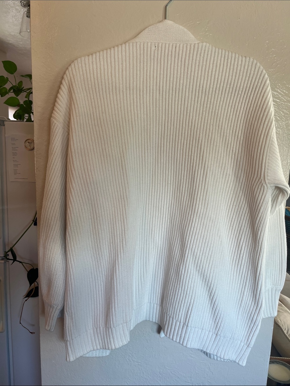 Quince Cream Open-Front Ribbed Cardigan - Picture 4 of 4